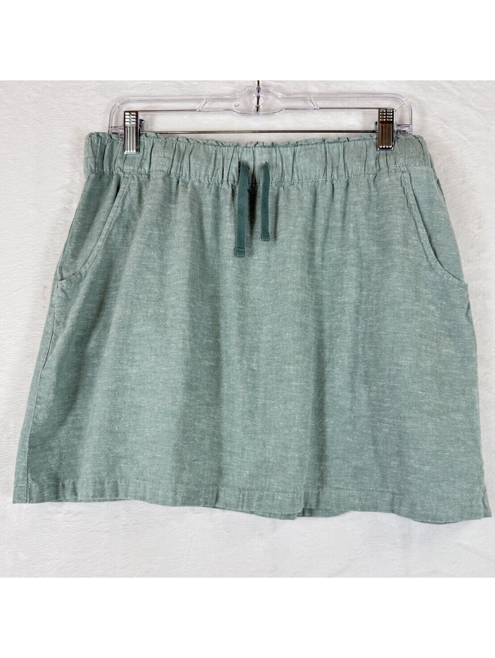 Patagonia Mini Skirt Medium Green Hemp Organic Cotton Pull On Womens